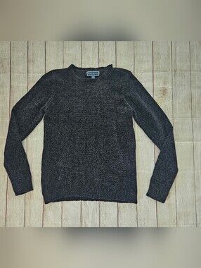 Karen Scott Black Chenille Crewneck Sweater